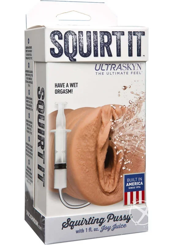 Squirt It Ultraskyn Squirting Masturbator with 1oz Joy Juice – Pussy – Caramel