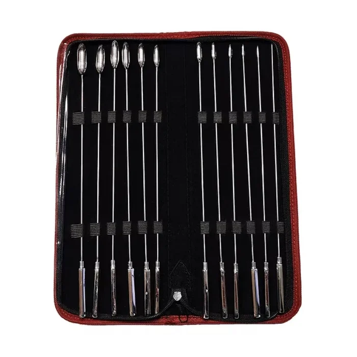 Stainless Steel 12-piece Rosebud Urethral Sound Kit