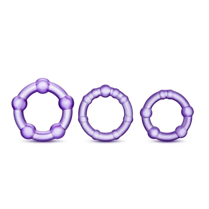 Stay Hard Beaded Cockrings – 3 Pack – Purple