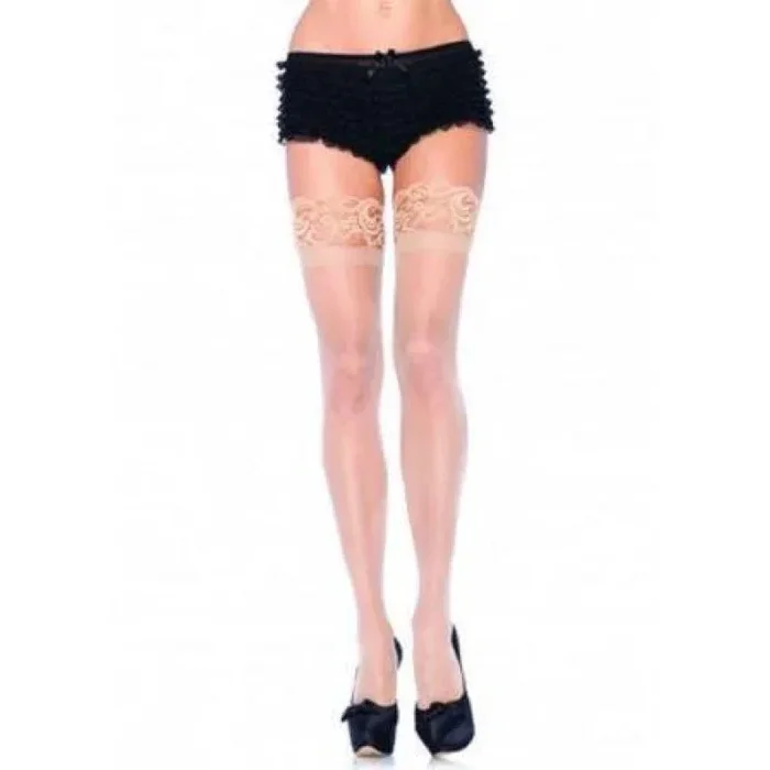 Stay Up Lace Top Sheer Thigh Highs – One Size – Nude