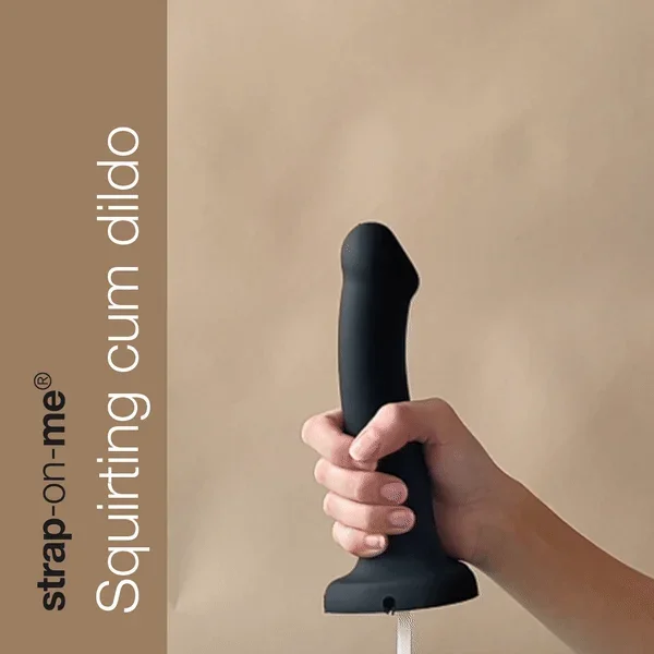 Strap-On-Me 7.5 Inch Silicone Squirting Cum Dildo – Black
