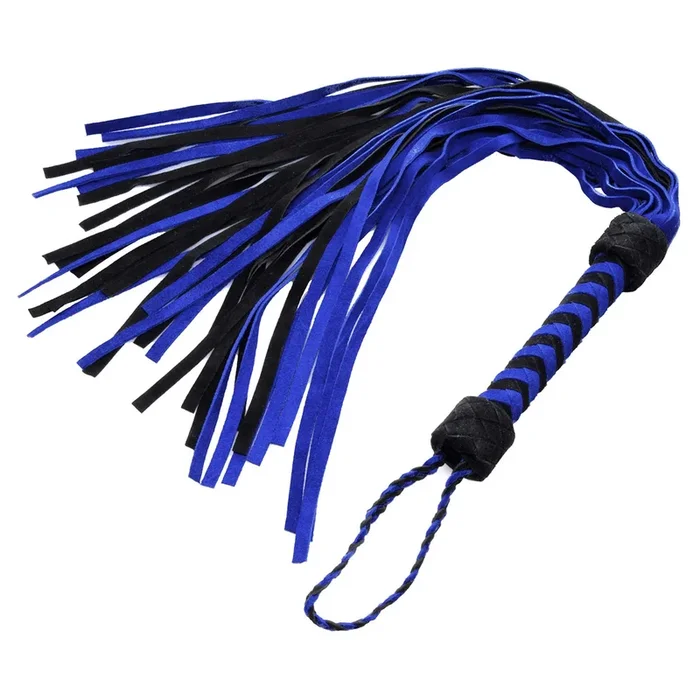 Strict Leather Black and Blue Suede Flogger – Black