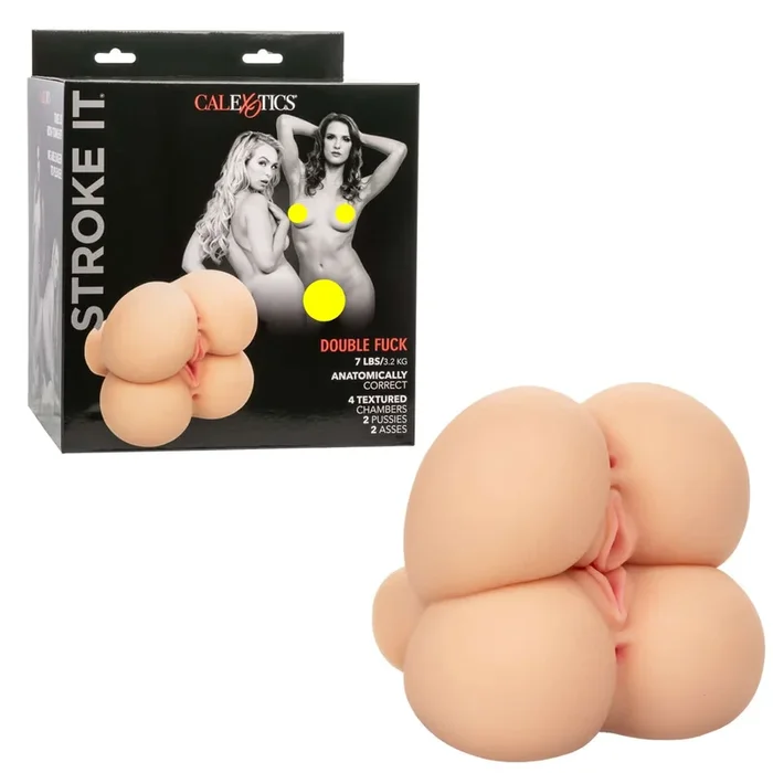 Stroke It Double Fuck Realistic Male Masturbator – Ivory