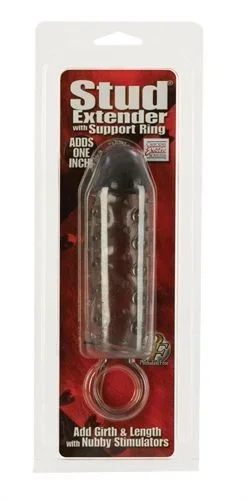 Stud Extender Penis Sleeve with Support Ring for Extra Stimulation
