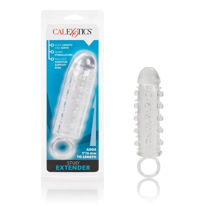Stud Extender with Support Ring and Nubby Stimulators Sleeve