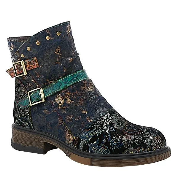 Success Leather Combo Boot – Navy Multi –