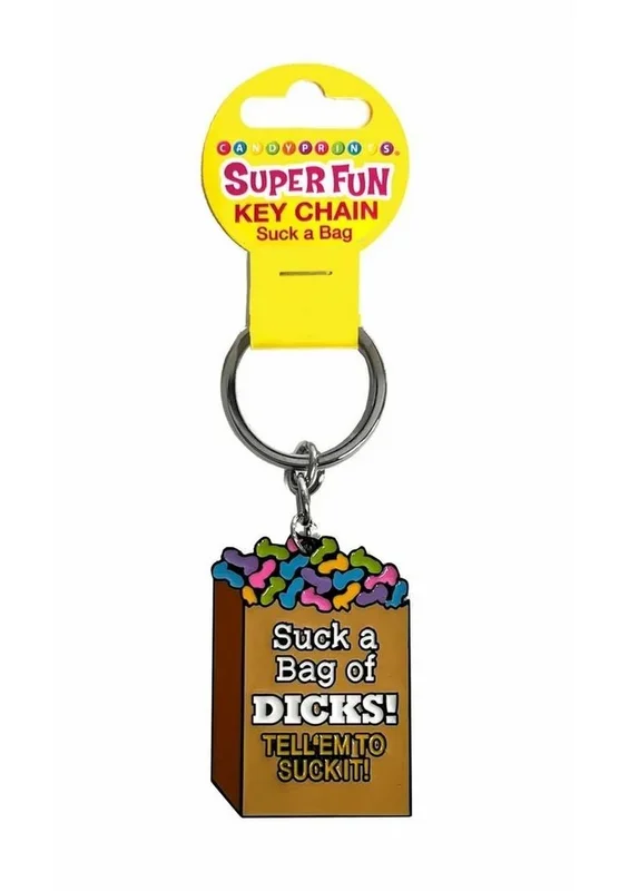 Super Fun Key Chain Suck a Bag of Dicks – Multicolor