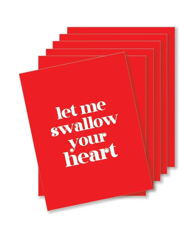 Swallow Your Heart Naughty Greeting Card Pack of 6