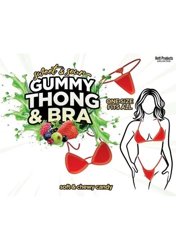 Sweet And Sour Gummy Thong And Bra One Size Soft And Chewy Candy