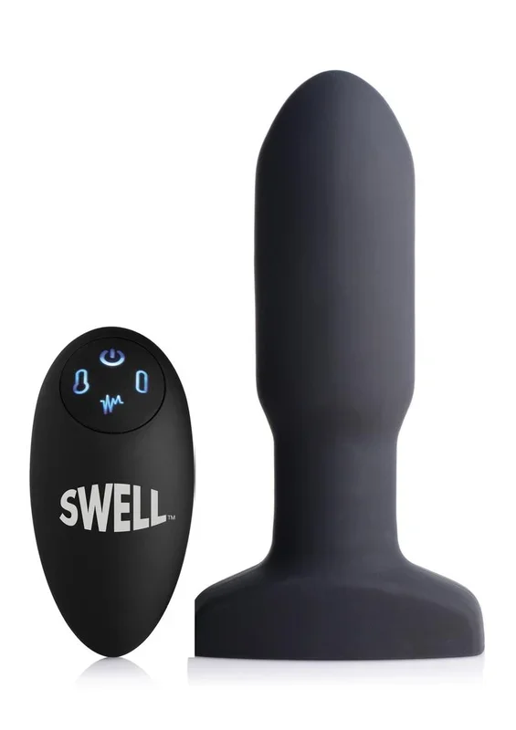 Swell 10x Inflatable Vibrating Silicone Rechargeable Prostate Plug with Remote Control –