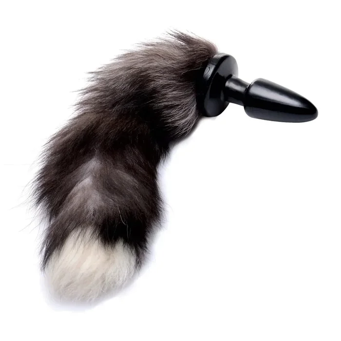 Tailz Grey Fox Tail Butt Plug Grey White
