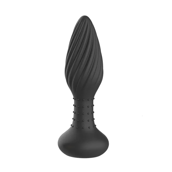 Tapered Black Butt Plug With Bumps