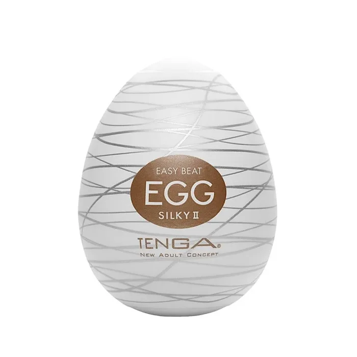 Tenga Egg Silky II Easy Beat: Stretchable Elastomer Masturbator with Varied Sensations, Disposable