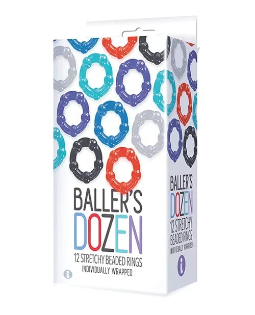 The 9’s Baller’s Dozen Beaded 12pc Cockring Set – Asst. Colors