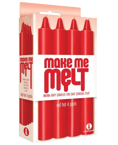 The 9’s Make Me Melt Sensual Warm Drip Candles – Red Hot Pack of 4