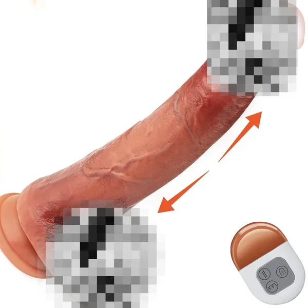 Thrusting Dildo Vibrator Sex Toys For Women, 9.8″ Vibrating Realistic Dildo For G-Spot Anal Stimulation With 3 Telescopic & 5 Vibration Modes, Remote Control Dildos Adult Toys For Couples Play