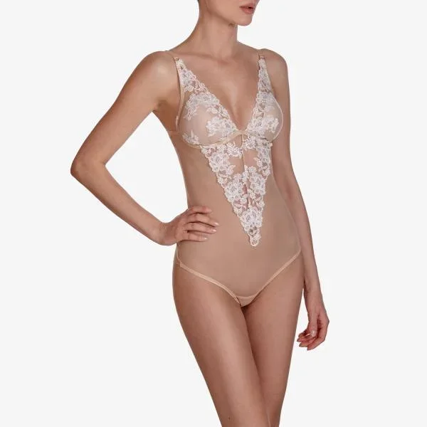 Tiramisu Underwired Body with Bottom Closure – Beige/Vanilla –