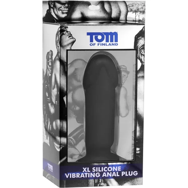 Tom Of Finland XL Silicone Vibrating Anal Plug Black 7.75 Inch
