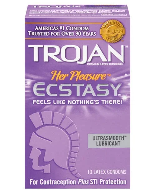 Trojan Her Pleasure Ecstasy Condoms – Box Of 10