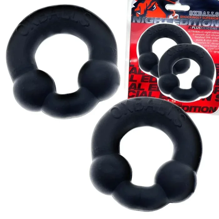 Ultraballs Cockring Night Edition Two Pack with Velvety Silicone Finish