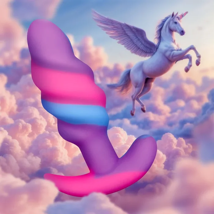 Unicorn Swirl Silicone Butt Plug – Small