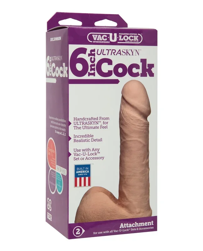 Vac-U-Lock 6″ ULTRASKYN Cock & Balls Attch. – White