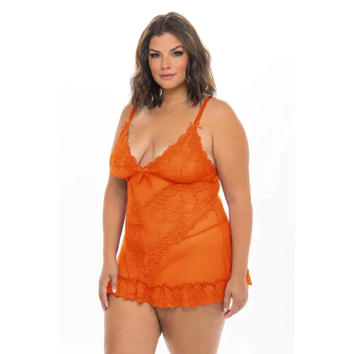 Valentine Soft Cup Lace Babydoll & G-String – Queen