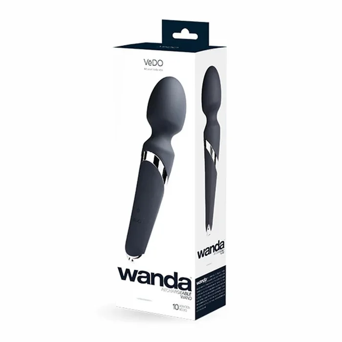 VeDO Wanda Rechargeable Wand Vibe – Just Black