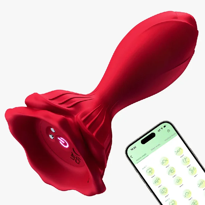 Vibrating Anal Plug Sex Toy – Butt Plug Anal Beads with 9 Vibration Modes APP Remote Control Rose Vibrator