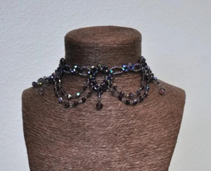 Victorian Beaded Choker – AB Multi