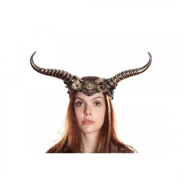 Vintage Style Horned Headband – Gold