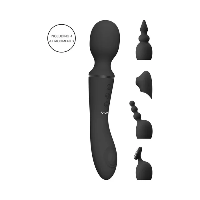 Vive – Nami Rechargeable Pulse-wave Double-ended Silicone Wand With Interchangeable Sleeves