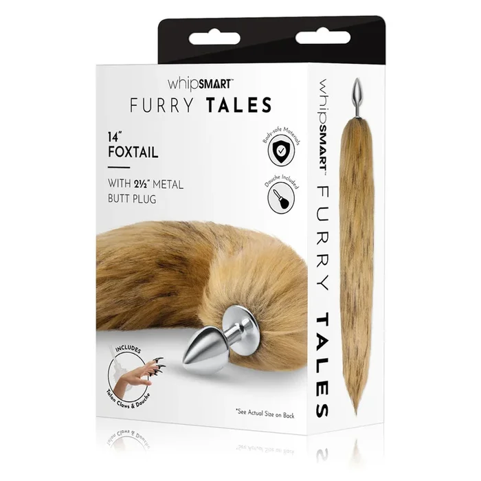 WhipSmart Furry Tales 14 Inch Brown Fox Tail – Metal 6.3 cm Butt Plug with Brown Fox Tail