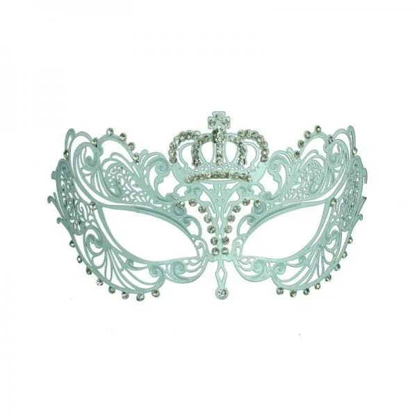 White – Metal Diamond Crown Mask