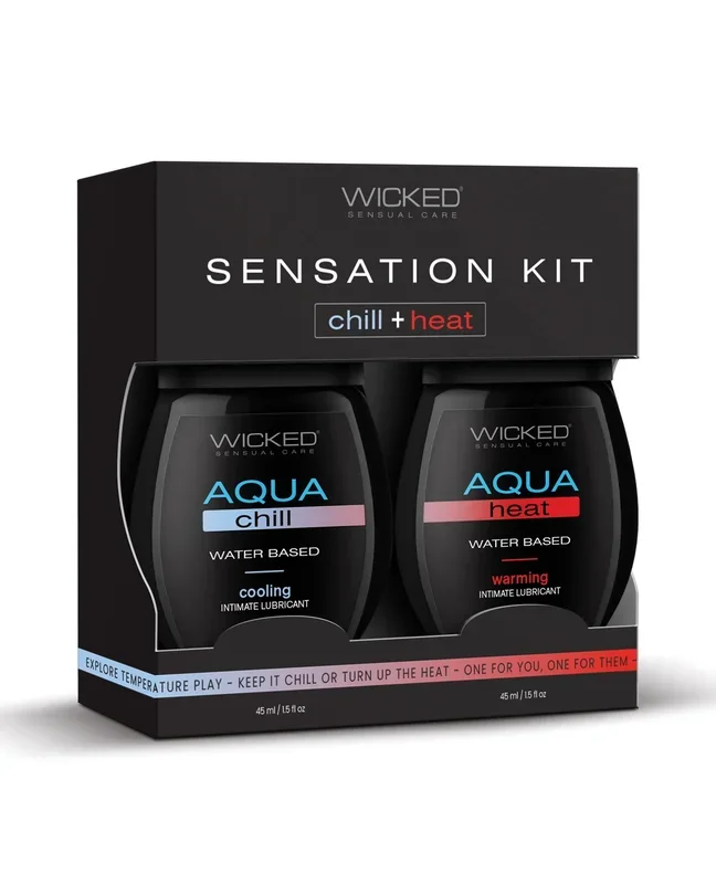 Wicked Sensual Care Sensation Kit Cooling and Warming Water Based Lubricants – 1.5 oz Bottles