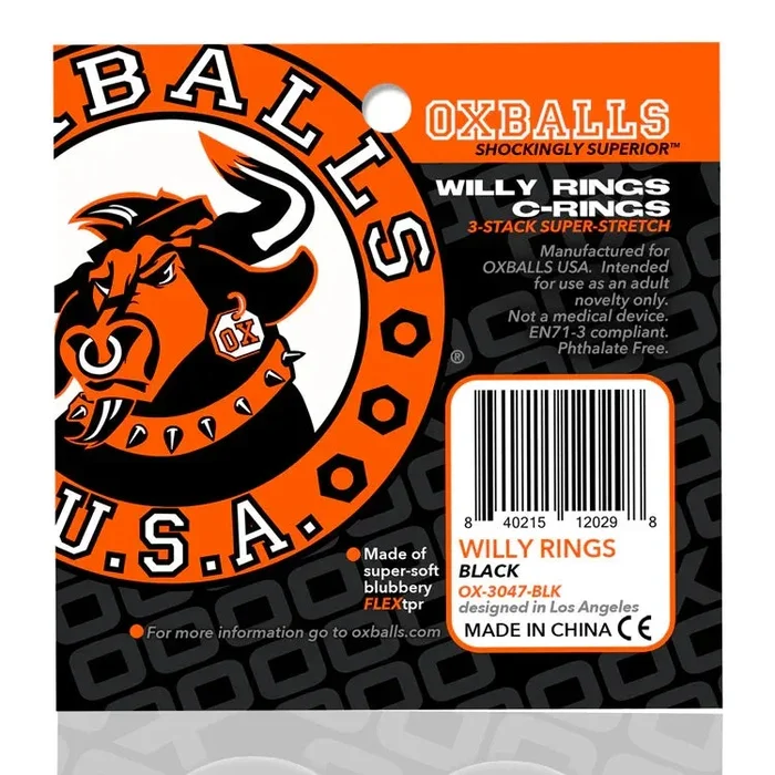 Willy Rings 3-Pack Cockrings – Black