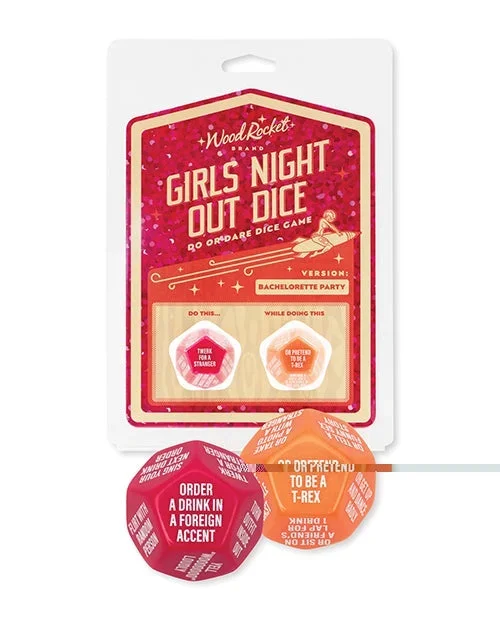 Wood Rocket Girls Night Out Do Or Dare Dice Game – Red