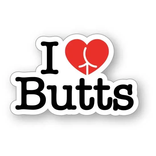 Wood Rocket I Love Butts Enamel Pin