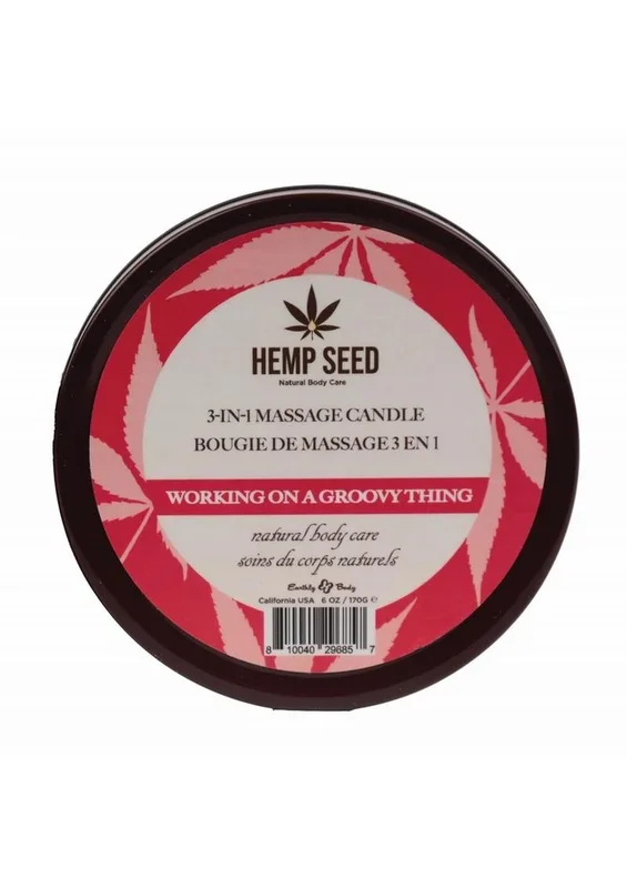 Working on a Groovy Thing Hemp Seed Massage Candle