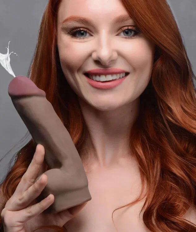 XR Brands Loadz 7-Inch Dual Density Squirting Dildo – Dark Brown