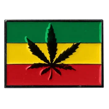Yujean Rasta Leaf Flag Enamel Pin