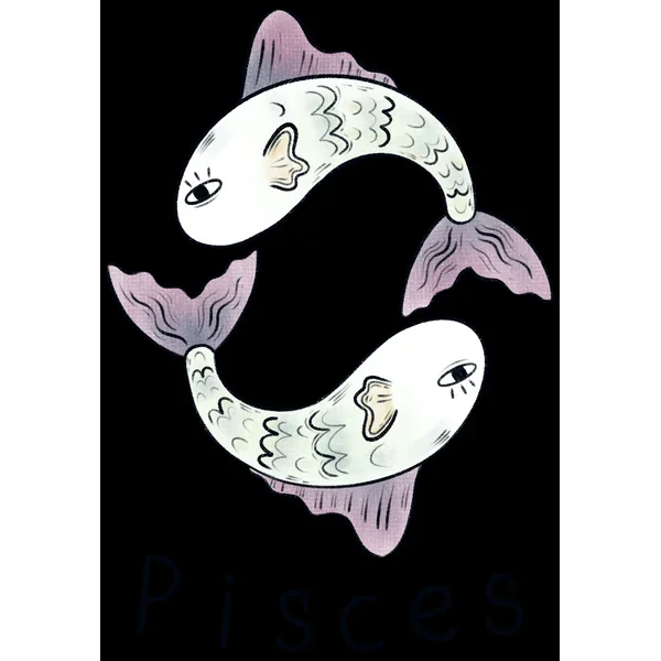 Zodiac Pisces Fish Circle DTF (direct-to-film) Transfer